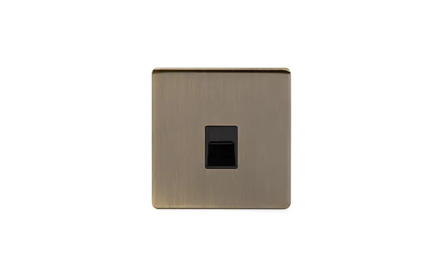 Soho Lighting Antique Brass 1 Gang Telephone Master Socket,bt Blk Ins Screwless