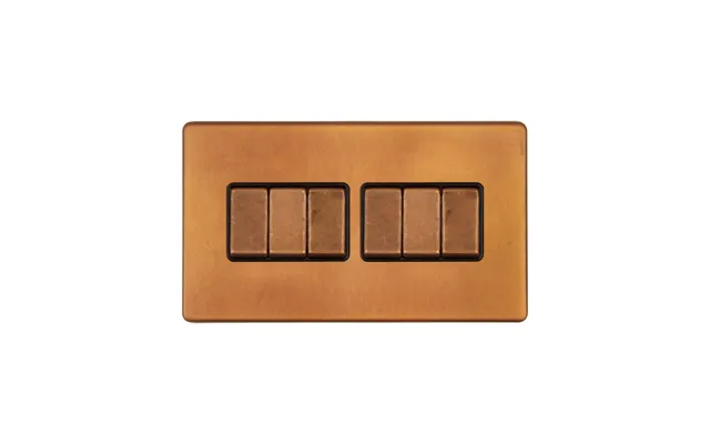 Soho Lighting Antique Copper 10a 6 Gang 2 Way Switch
