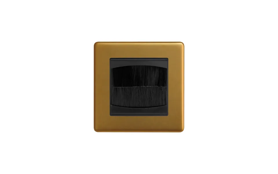 Soho Lighting Antique Gold 1 Gang 2 Module Brush Plate - Size H 86mm X W 86mm