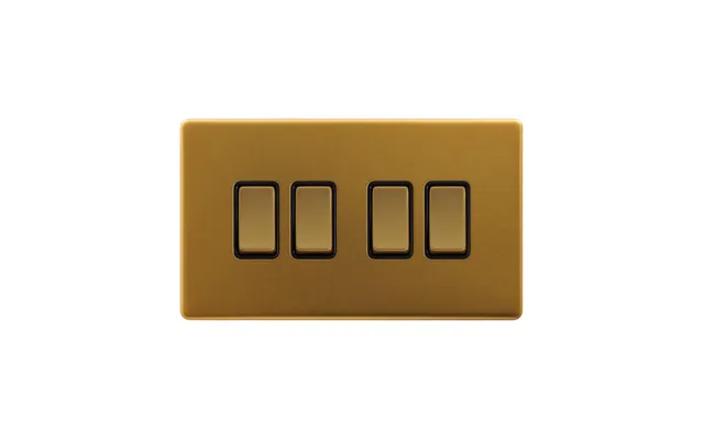 Soho Lighting Antique Gold 10a 4 Gang 2 Way Switch