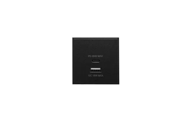 Soho Lighting Black Dual Fast Charge Usb A C Charger Euromodule 45w Max 50mmx 50mm