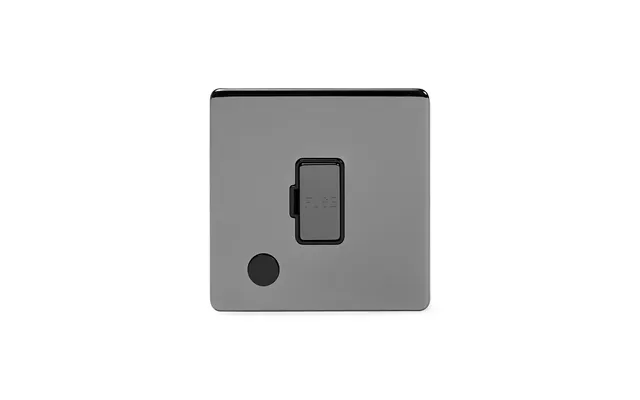 Soho Lighting Black Nickel 13a Unswitched Fused Connection Unit Fcu Flex Outlet Blk Ins Screwless