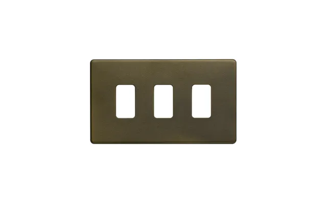 Soho Lighting Bronze 3 Gang Rm Rectangular Module Grid Switch Plate - Size 146mm X 86mm