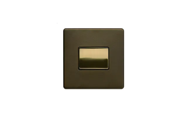Soho Lighting Bronze & Brushed Brass 10a 1 Gang 1 Way 3-pole Fan Isolator Black Inserts Screwless - Size 86mm X 86mm