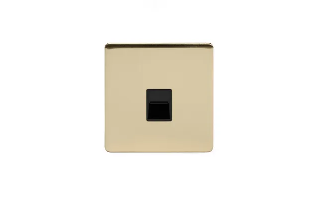 Soho Lighting Brushed Brass 1 Gang Telephone Master Socket - Bt Black Insert Screwless