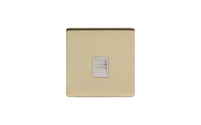 Soho Lighting Brushed Brass 1 Gang Telephone Master Socket,bt Wht Ins Screwless