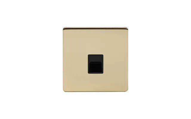 Soho Lighting Brushed Brass 1 Gang Telephone Secondary Slave Socket,bt Black Insert Screwless