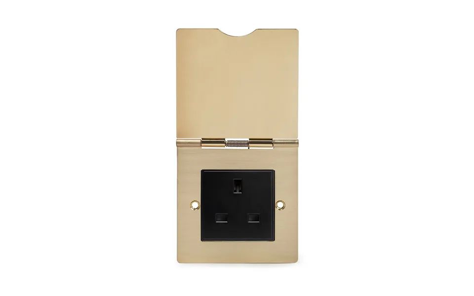 Soho Lighting Brushed Brass 13a Euromod Floor Outlet Socket 1 Gang Blk Ins - Size 86mm X 86mm X 3