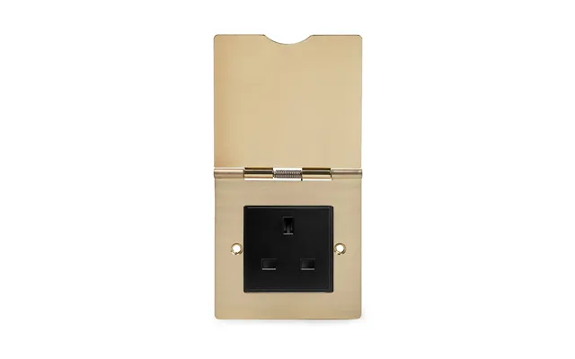 Soho Lighting Brushed Brass 13a Euromod Floor Outlet Socket 1 Gang Blk Ins - Size 86mm X 86mm X 3 product image