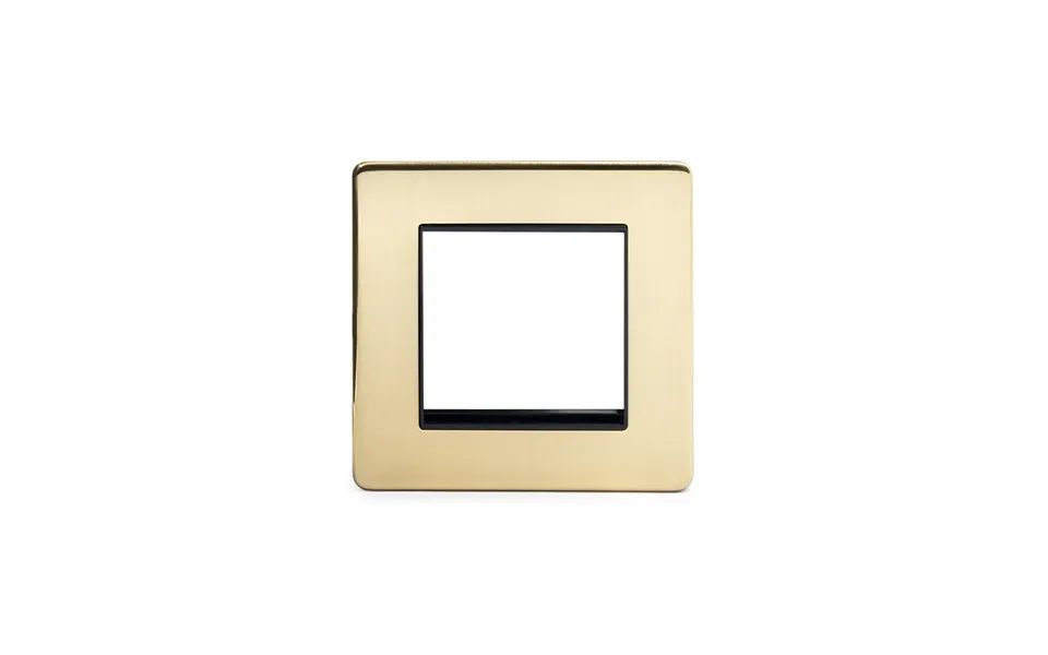 Soho Lighting Brushed Brass Black Insert 2 X25mm Em-euro Module Faceplate - Size 86mm X 86mm X 4