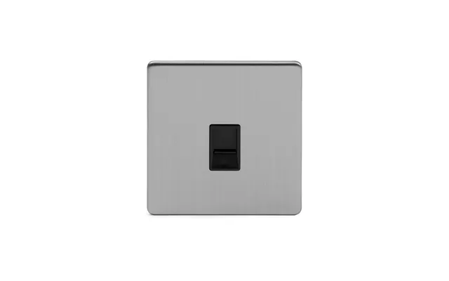 Soho Lighting Brushed Chrome 1 Gang Data Socket Rj45 Ethernet Cat5 Cat6 Blk Ins Screwless