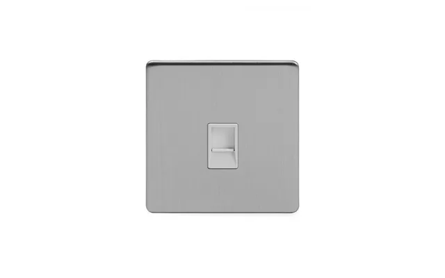 Soho Lighting Brushed Chrome 1 Gang Data Socket Rj45 Ethernet Cat5 Cat6 Wht Ins Screwless