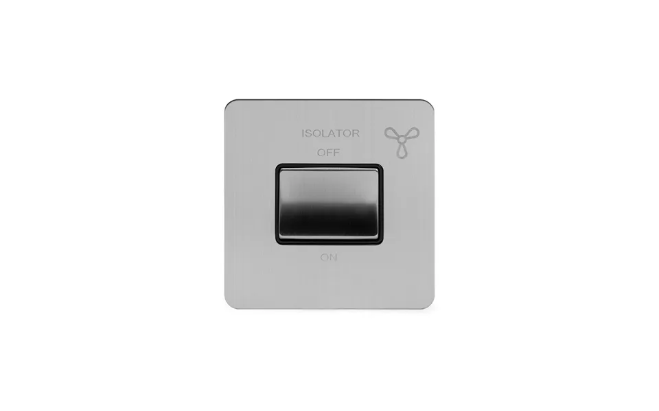 Soho Lighting Brushed Chrome Flat Plate 10a 1 Gang 1 Way 3-pole Extractor Fan Isolator Switch Blk Ins Screwless