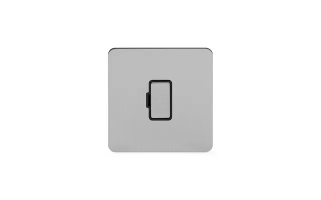 Soho Lighting Brushed Chrome Flat Plate 13a Unswitched Fused Spur Fcu Blk Ins Screwless