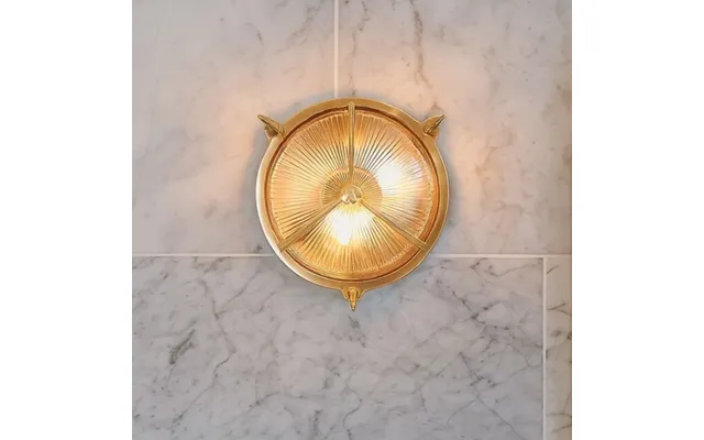 Soho Lighting Carlisle Trine Ip65 Outdoor & Bathroom Polished Solid Brass Prismatic Glass Wall Light