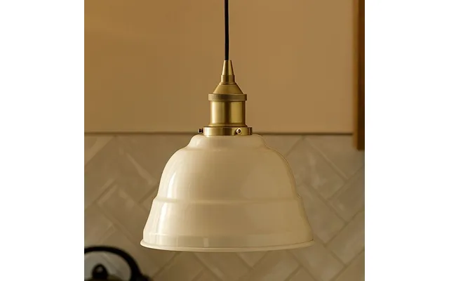 Soho Lighting Clay White Lincoln Painted Pendant Light With Nickel Lamp Holder And Black Round Cable