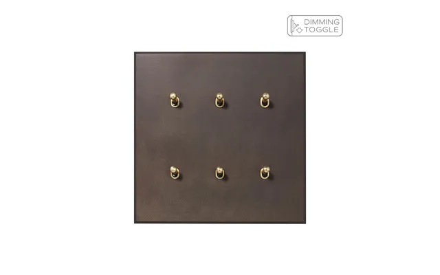 Soho Lighting Heritage Bronze 6 Gang 2 Way Dimming Toggle Switch With Brass Paddle Toggle - The Palaces Collection