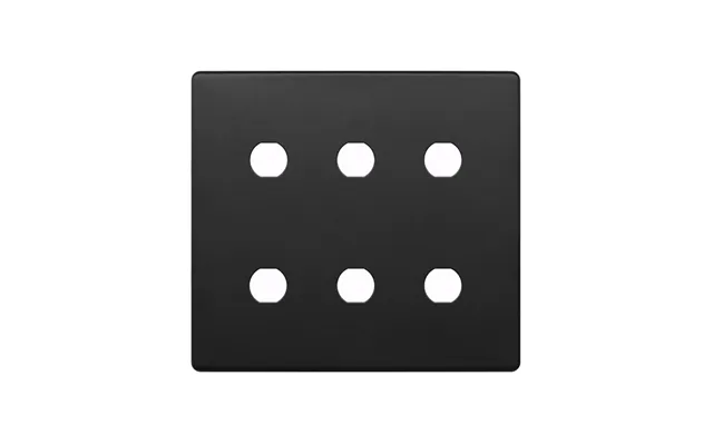 Soho Lighting Matt Black 6 Gang Cm Circular Module Grid Switch Plate - Size H 146mm X W 146mm