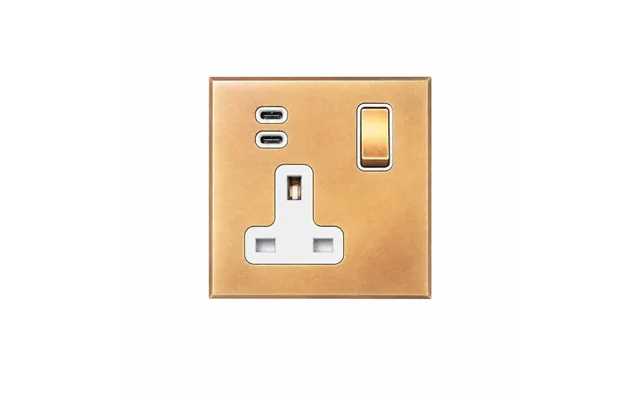 Soho Lighting Natural Brass 1 Gang 13a Double Pole Switched Socket 3