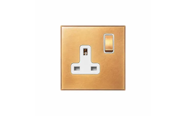 Soho Lighting Natural Brass 1 Gang 13a Double Pole Switched Socket With White Insert - The Palaces Collection
