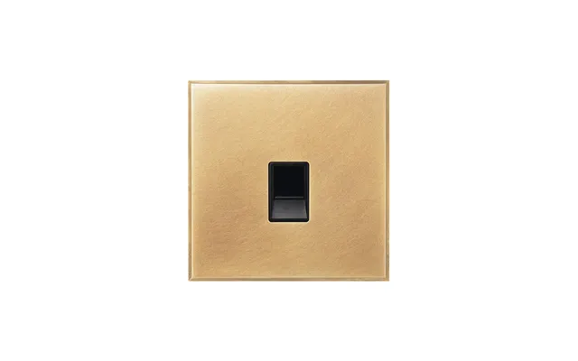 Soho Lighting Natural Brass 1 Gang Cat5 Cat6 Rj45 Ethernet Data Socket With Black Insert - The Palaces Collection