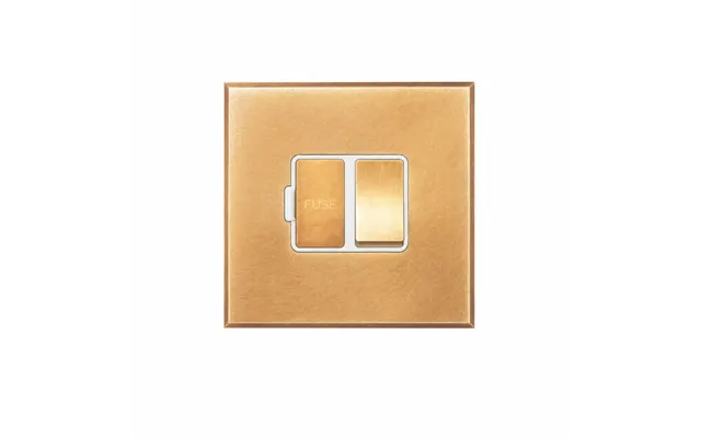 Soho Lighting Natural Brass 13a Double Pole Switched Fused Spur With White Insert - The Palaces Collection