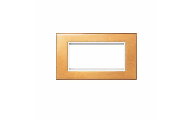 Soho Lighting Natural Brass 4 X25mm Em Euro Module Wall Plate With White Insert - The Palaces Collection