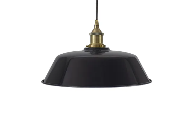 Soho Lighting Navy Blue Chancery Painted Pendant Light With Polished Brass Lamp Holder And Black Twisted Cable