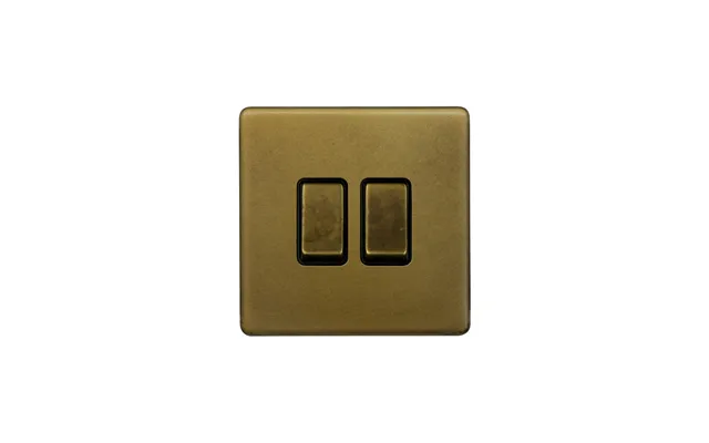 Soho Lighting Old Brass 2 Gang Retractive Switch