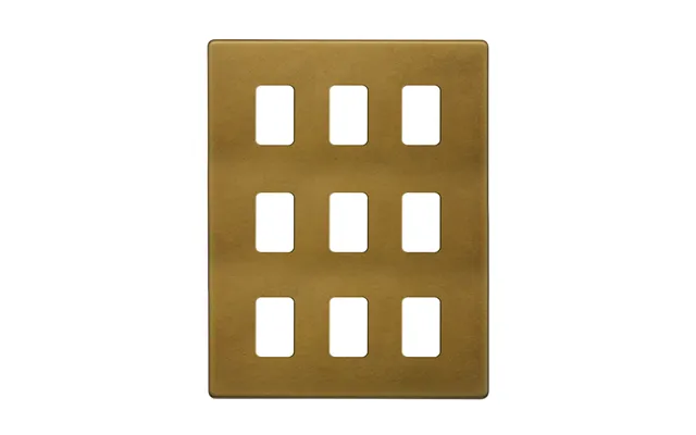 Soho Lighting Old Brass 9 Gang Rm Rectangular Module Grid Switch Plate - Size H 206mm X W 146mm