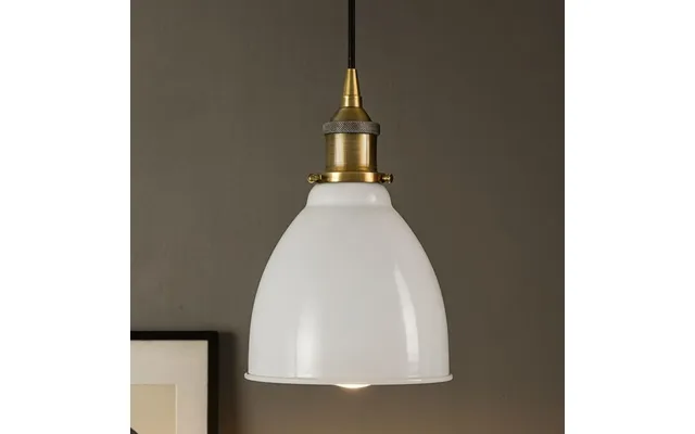 Soho Lighting Pale Grey Classic Small Pantry Metal Painted Pendant Light With Antique Copper Lamp Holder And Black Twist