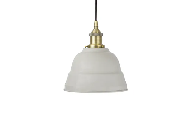 Soho Lighting Pale Grey Lincoln Painted Pendant Light With Antique Brass Lamp Holder And Black Twisted Cable