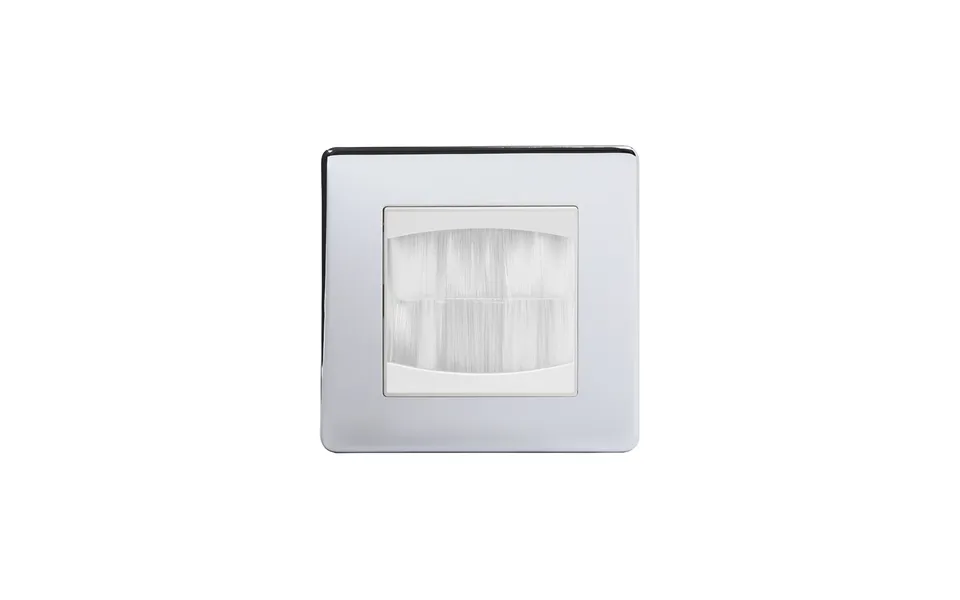 Soho Lighting Polished Chrome 1 Gang 2 Module Brush Plate Wht Ins Screwless - Size H 86mm X W 86mm