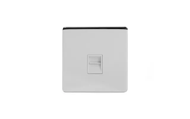 Soho Lighting Polished Chrome 1 Gang Telephone Master Socket,bt Wht Ins Screwless