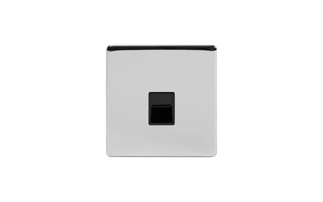 Soho Lighting Polished Chrome 1 Gang Telephone Secondary Slave Socket,bt Blk Ins Screwless