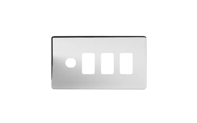Soho Lighting Polished Chrome 4 Gang 3rm 1cm Dual Module Grid Switch Plate