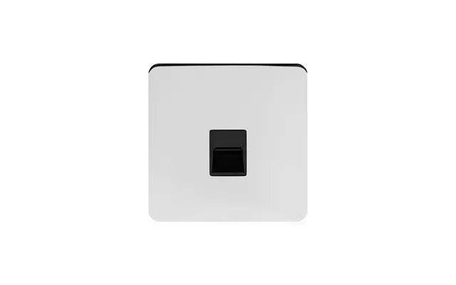 Soho Lighting Polished Chrome Flat Plate 1 Gang Telephone Secondary Slave Socket Bt Blk Ins Screwless