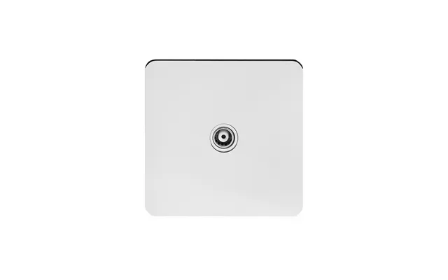 Soho Lighting Polished Chrome Flat Plate 1 Gang Tv Aerial Socket Wht Ins Screwless
