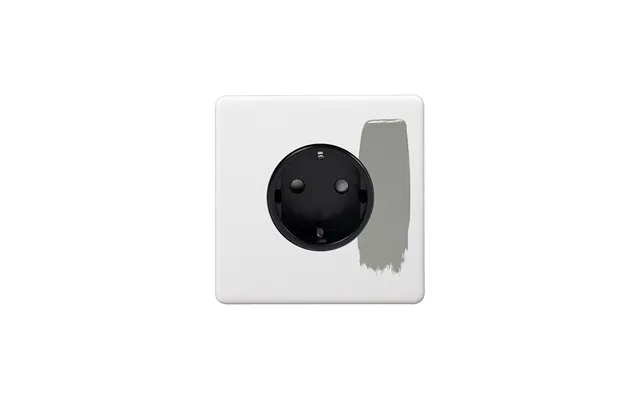 Soho Lighting Primed Paintable 16a 1 Gang Euro Schuko Socket With Black Insert - Size H 86mm X W 86mm