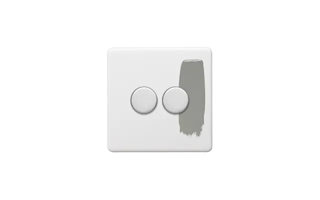Soho Lighting Primed Paintable 2 Gang 2 -way Intelligent Dimmer 150w Led 300w Halogen Incandescent With Brushed Chrome S