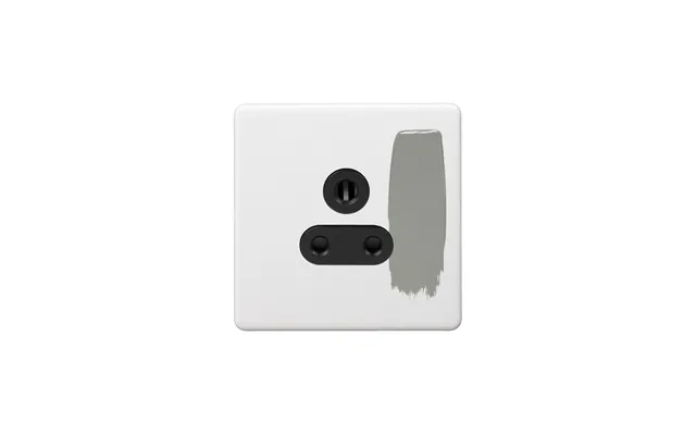 Soho Lighting Primed Paintable 5 Amp Socket With Black Insert - Size 86mm X 86mm X 4