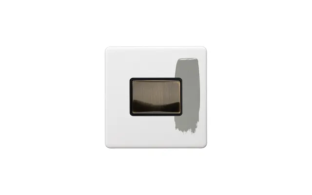 Soho Lighting Primed Paintable Extractor Fan Isolator Switch With Antique Brass Switch - Size 86mm X 86mm X 4
