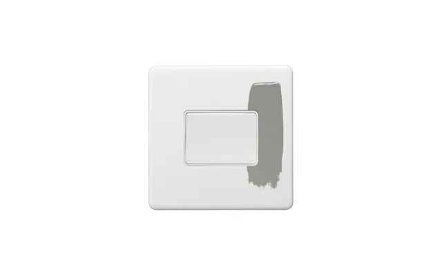 Soho Lighting Primed Paintable Extractor Fan Isolator Switch With White Switch - Size 86mm X 86mm X 4