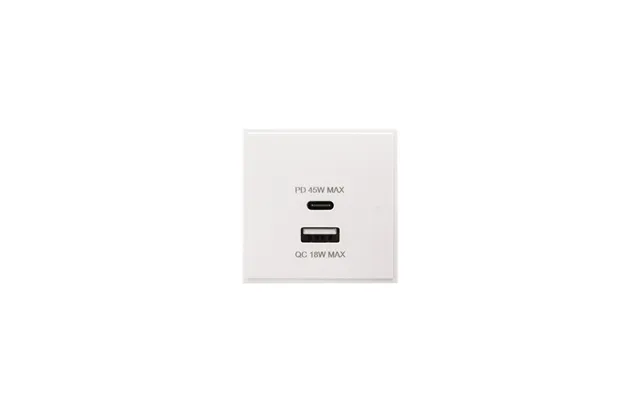Soho Lighting Silk White Dual Fast Charge Usb A C Charger Euromodule 45w Max 50mmx 50mm