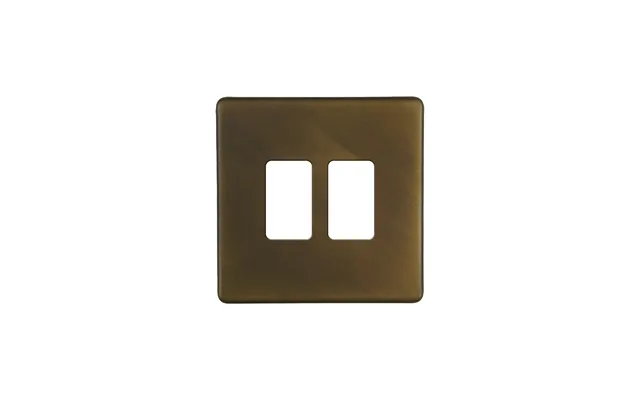 Soho Lighting Vintage Brass 2 Gang Rm Rectangular Module Grid Switch Plate
