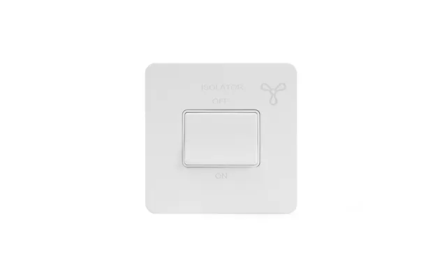 Soho Lighting White Metal Flat Plate 1 Gang Extractor Fan Isolator Switch 10a 1-way 3-pole White Insert