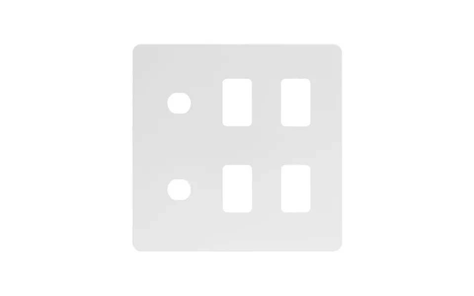 Soho Lighting White Metal Flat Plate 6 Gang 4rm 2cm Dual Module Grid Switch Plate - Size H 146mm X W 146mm