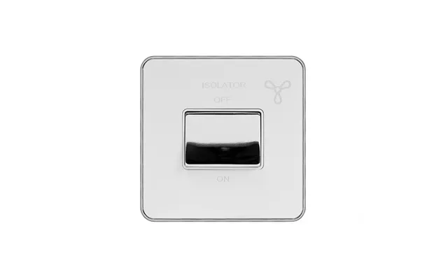 Soho Lighting White & Polished Chrome With Chrome Edge 10a 1 Gang 1 Way 3-pole Fan Isolator White Inserts Screwless - Si