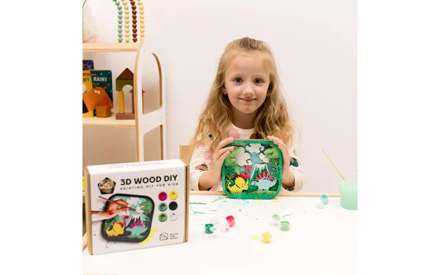 3d Diy Wood Painting Kit For Kids Dino