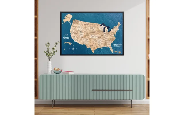 3d Led Luminous Wooden World Map 3.0 Ocean